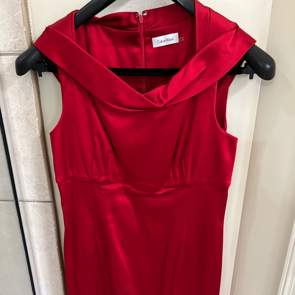 Calvin Klein Strapless Red Dress